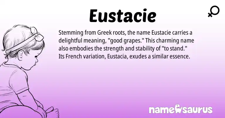 Infographic about Eustacie name meaning, Eustacie is a name from French, Greek origin(s).