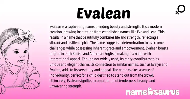Infographic about Evalean name meaning, Evalean is a name from Other origin(s).
