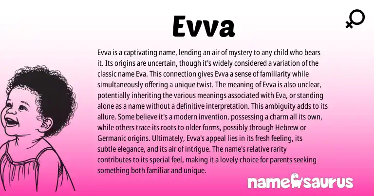 Infographic about Evva name meaning, Evva is a name from Other origin(s).