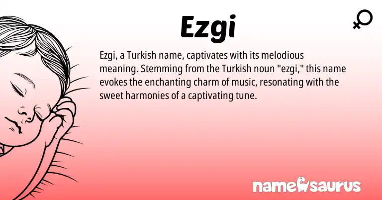 Infographic about Ezgi name meaning, Ezgi is a name from Turkish origin(s).