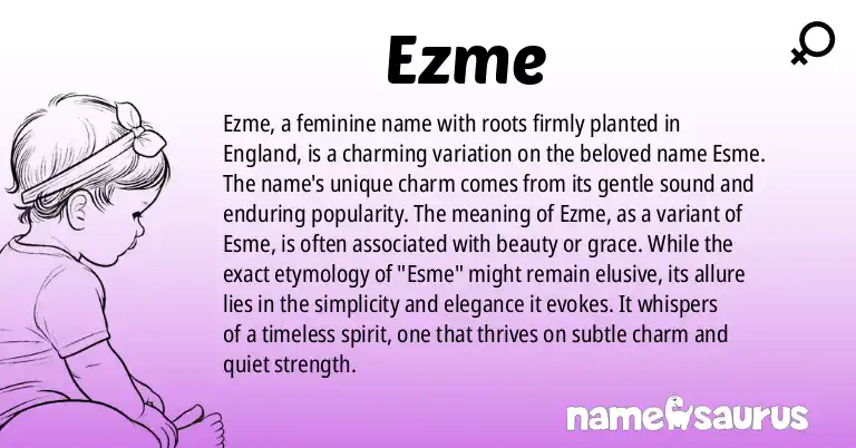Infographic about Ezme name meaning, Ezme is a name from English origin(s).