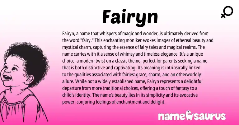 Infographic about Fairyn name meaning, Fairyn is a name from English origin(s).