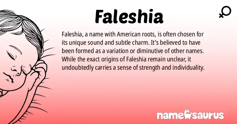 Infographic about Faleshia name meaning, Faleshia is a name from American origin(s).