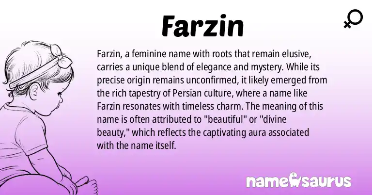 Infographic about Farzin name meaning, Farzin is a name from N/A origin(s).