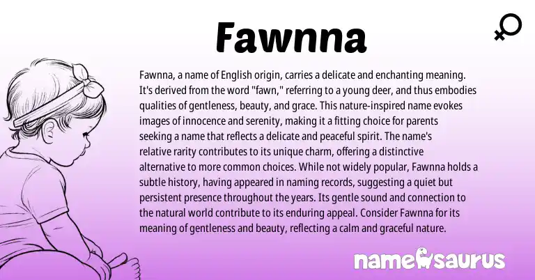 Infographic about Fawnna name meaning, Fawnna is a name from English origin(s).