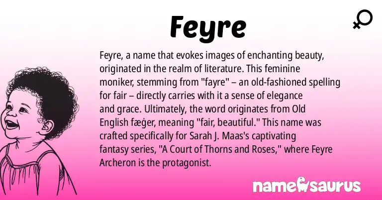 Infographic about Feyre name meaning, Feyre is a name from Literature origin(s).