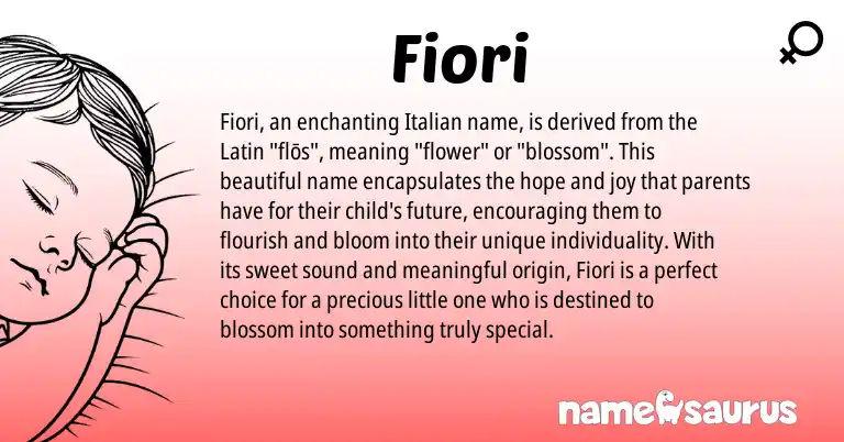 Infographic about Fiori name meaning, Fiori is a name from Latin, Italian origin(s).