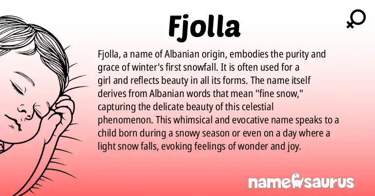 Infographic about Fjolla name meaning, Fjolla is a name from Albanian origin(s).