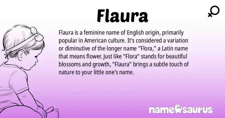 Infographic about Flaura name meaning, Flaura is a name from English (American) origin(s).