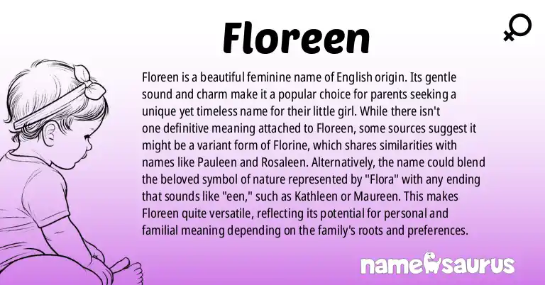 Infographic about Floreen name meaning, Floreen is a name from English origin(s).