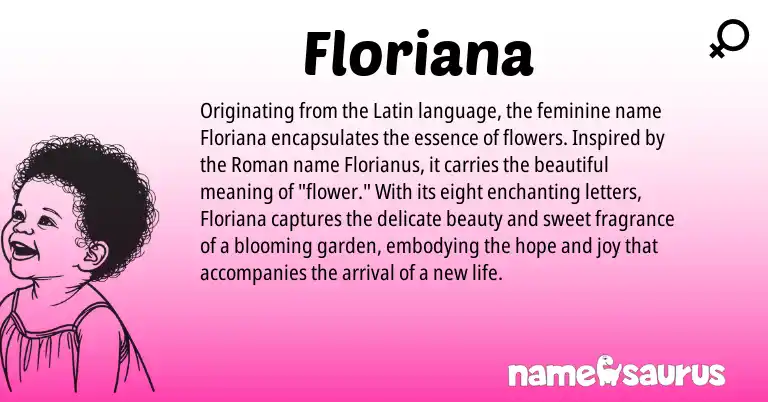Infographic about Floriana name meaning, Floriana is a name from Roman, Latin origin(s).