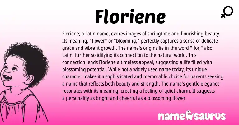 Infographic about Floriene name meaning, Floriene is a name from Latin origin(s).