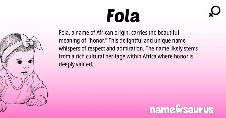 Infographic about Fola name meaning, Fola is a name from African origin(s).