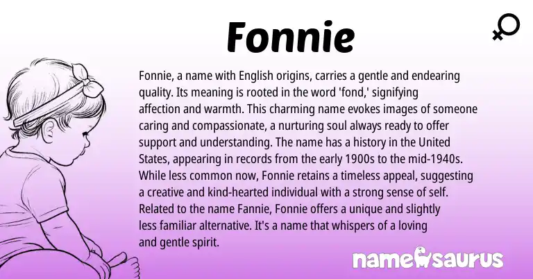 Infographic about Fonnie name meaning, Fonnie is a name from English origin(s).