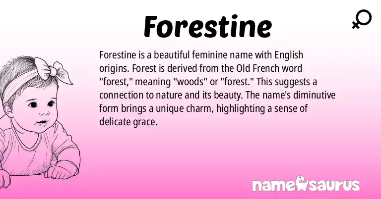 Infographic about Forestine name meaning, Forestine is a name from English origin(s).