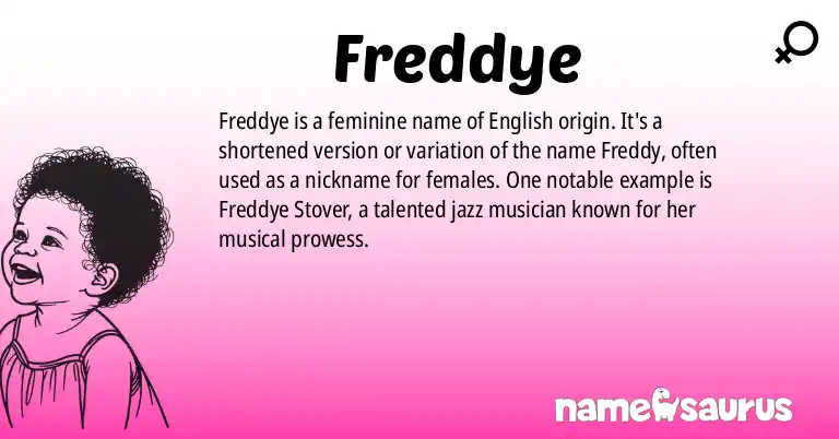 Infographic about Freddye name meaning, Freddye is a name from English origin(s).
