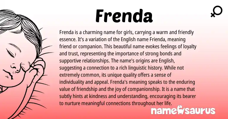 Infographic about Frenda name meaning, Frenda is a name from English origin(s).