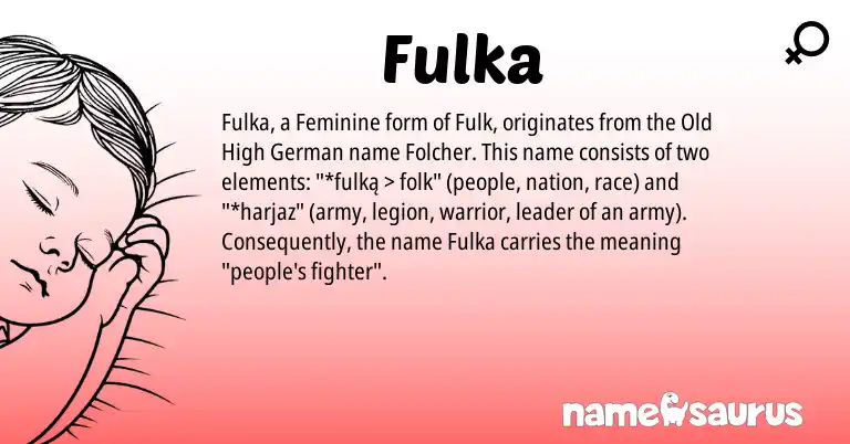 Infographic about Fulka name meaning, Fulka is a name from Old High German origin(s).