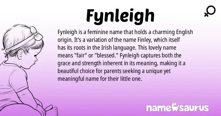 Infographic about Fynleigh name meaning, Fynleigh is a name from English origin(s).