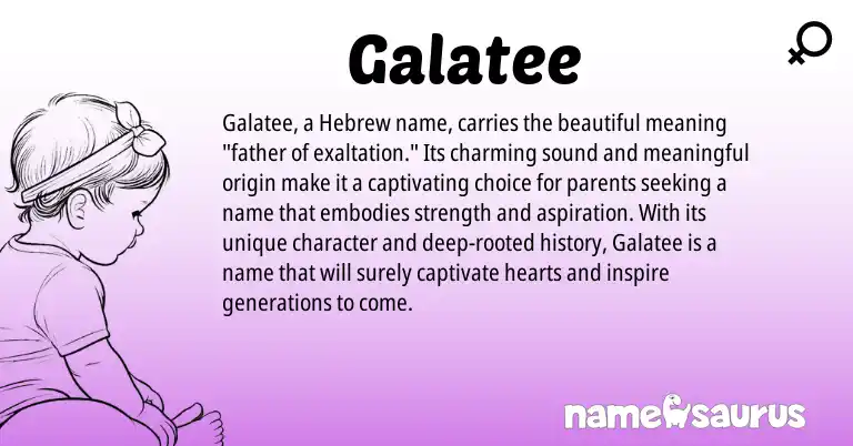 Infographic about Galatee name meaning, Galatee is a name from Hebrew origin(s).
