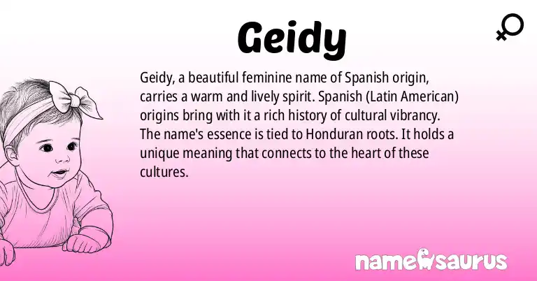 Infographic about Geidy name meaning, Geidy is a name from Spanish (Latin American) origin(s).