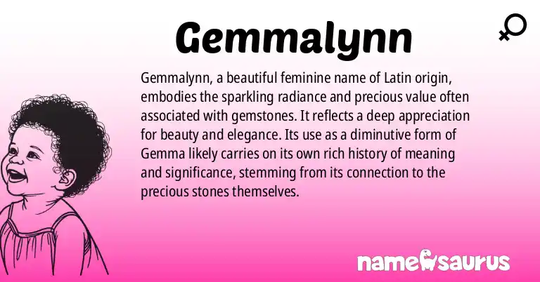Infographic about Gemmalynn name meaning, Gemmalynn is a name from Latin origin(s).