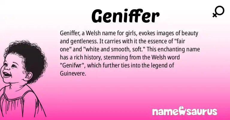 Infographic about Geniffer name meaning, Geniffer is a name from Welsh origin(s).