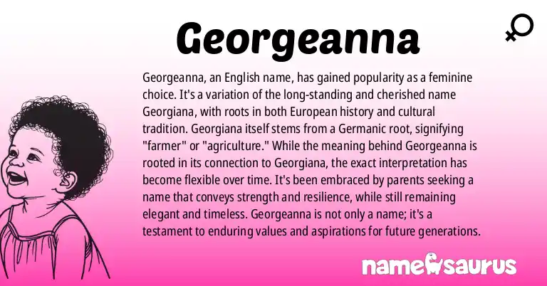Infographic about Georgeanna name meaning, Georgeanna is a name from English origin(s).