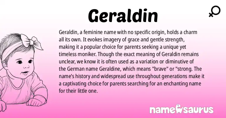 Infographic about Geraldin name meaning, Geraldin is a name from N/A origin(s).