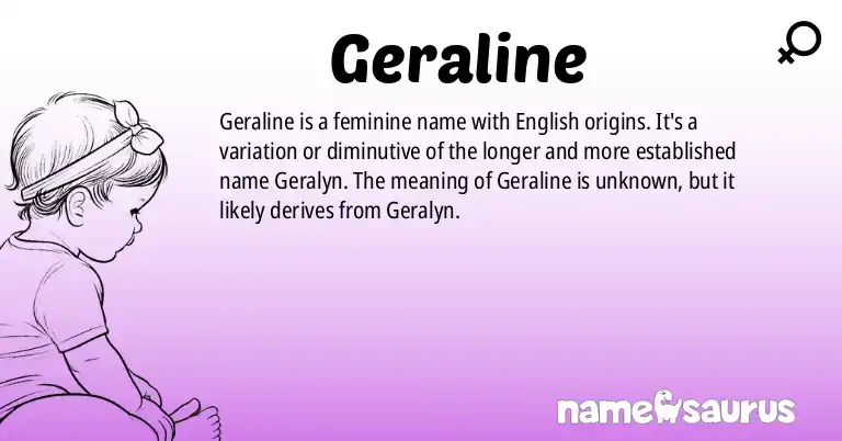 Infographic about Geraline name meaning, Geraline is a name from English origin(s).