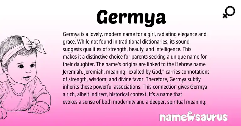 Infographic about Germya name meaning, Germya is a name from Other origin(s).