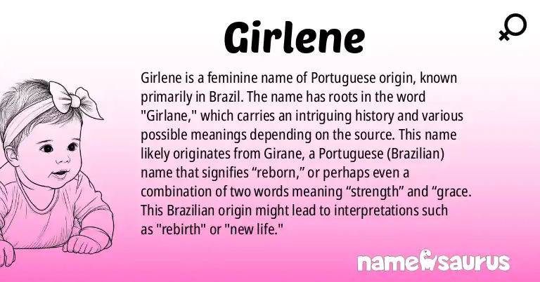 Infographic about Girlene name meaning, Girlene is a name from Portuguese (Brazilian) origin(s).