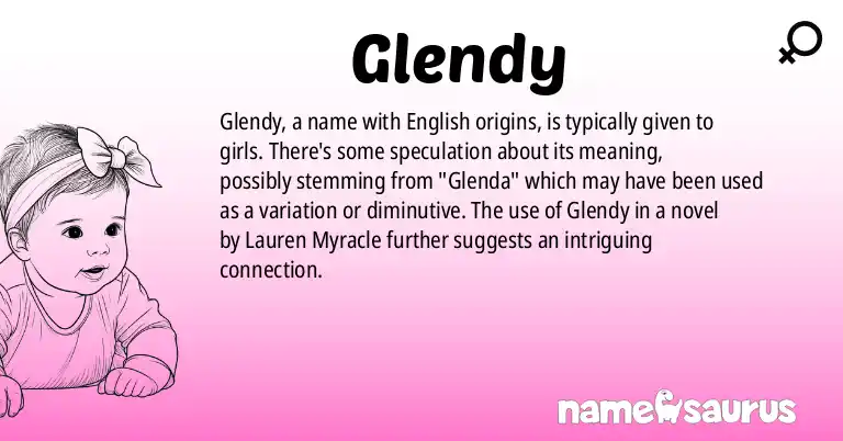 Infographic about Glendy name meaning, Glendy is a name from English origin(s).
