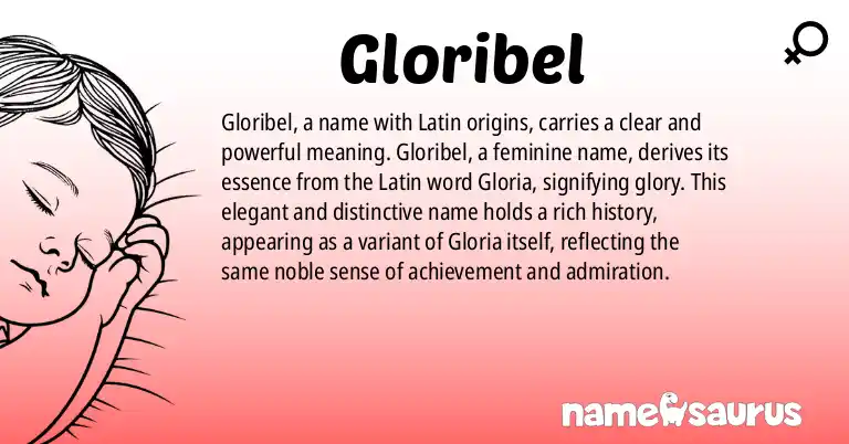 Infographic about Gloribel name meaning, Gloribel is a name from Latin origin(s).