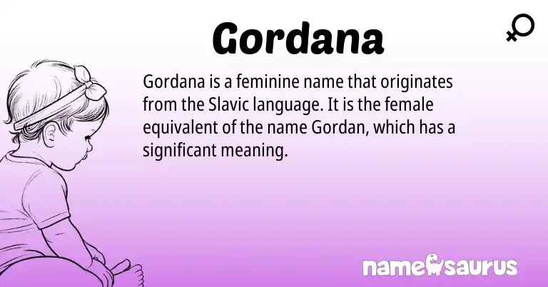 Infographic about Gordana name meaning, Gordana is a name from Slavic origin(s).
