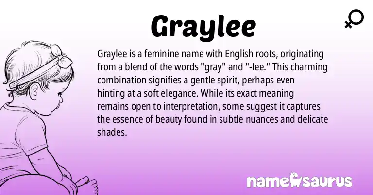 Infographic about Graylee name meaning, Graylee is a name from English origin(s).
