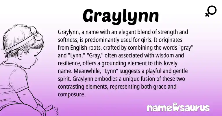 Infographic about Graylynn name meaning, Graylynn is a name from English origin(s).