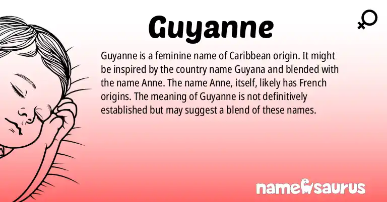 Infographic about Guyanne name meaning, Guyanne is a name from Caribbean origin(s).