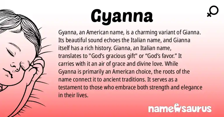 Infographic about Gyanna name meaning, Gyanna is a name from American origin(s).