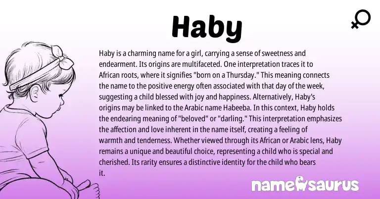 Infographic about Haby name meaning, Haby is a name from African origin(s).