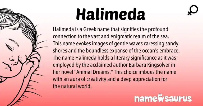 Infographic about Halimeda name meaning, Halimeda is a name from Greek origin(s).
