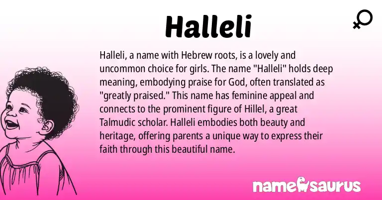 Infographic about Halleli name meaning, Halleli is a name from Hebrew origin(s).