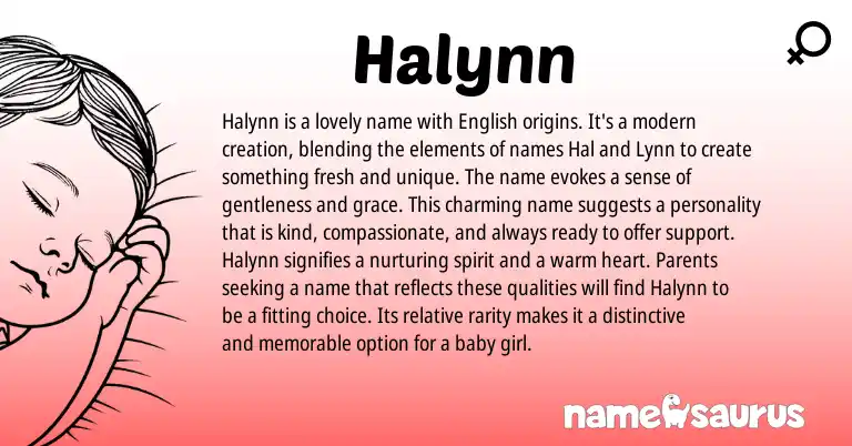 Infographic about Halynn name meaning, Halynn is a name from English origin(s).