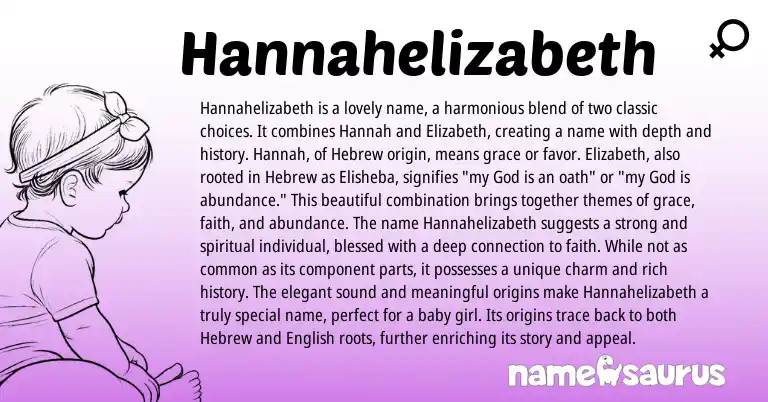 Infographic about Hannahelizabeth name meaning, Hannahelizabeth is a name from Hebrew origin(s).