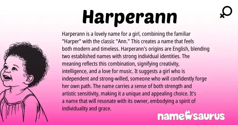 Infographic about Harperann name meaning, Harperann is a name from English origin(s).