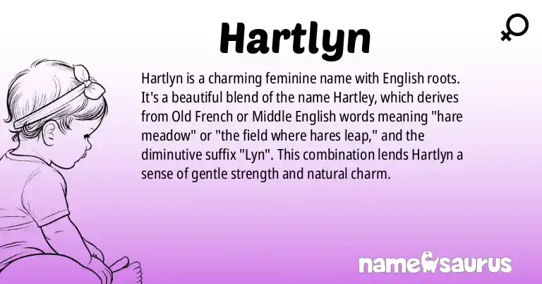 Infographic about Hartlyn name meaning, Hartlyn is a name from English origin(s).
