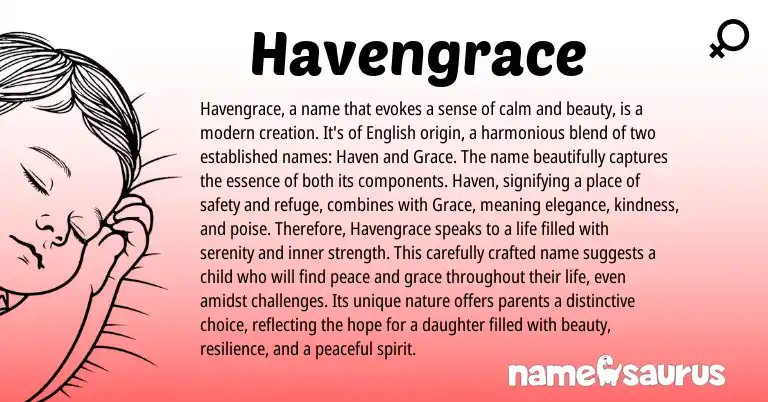 Infographic about Havengrace name meaning, Havengrace is a name from English origin(s).