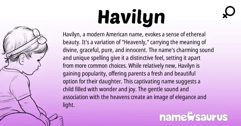 Infographic about Havilyn name meaning, Havilyn is a name from English origin(s).