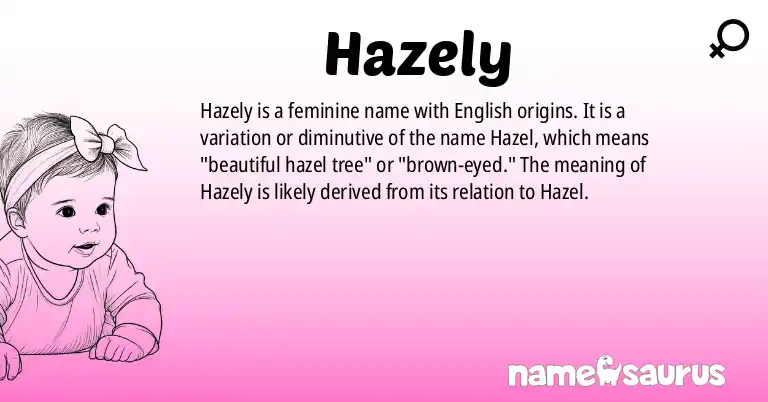 Infographic about Hazely name meaning, Hazely is a name from English origin(s).