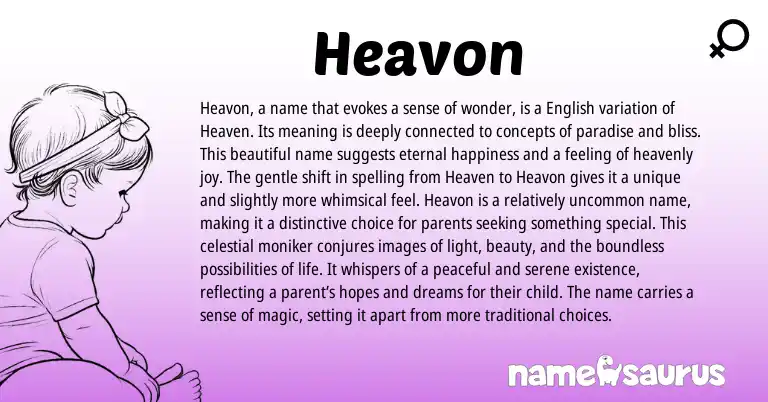 Infographic about Heavon name meaning, Heavon is a name from Other origin(s).